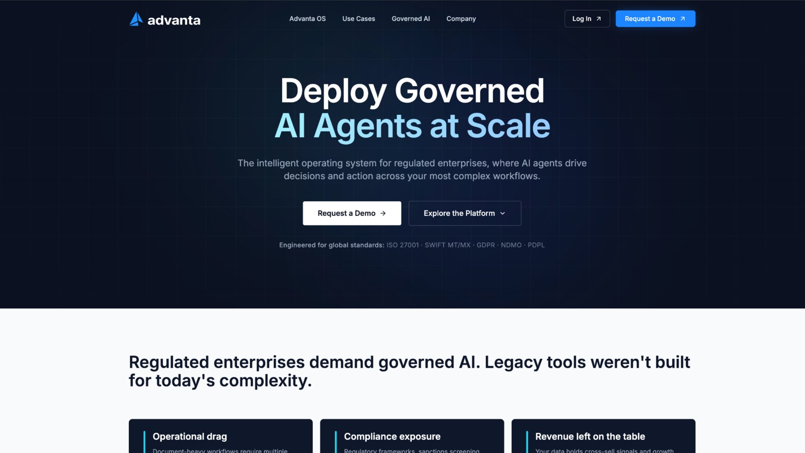 Advanta product interface