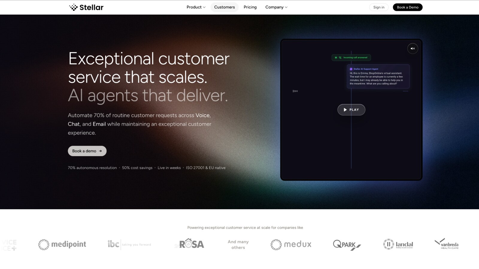 Stellae AI product interface